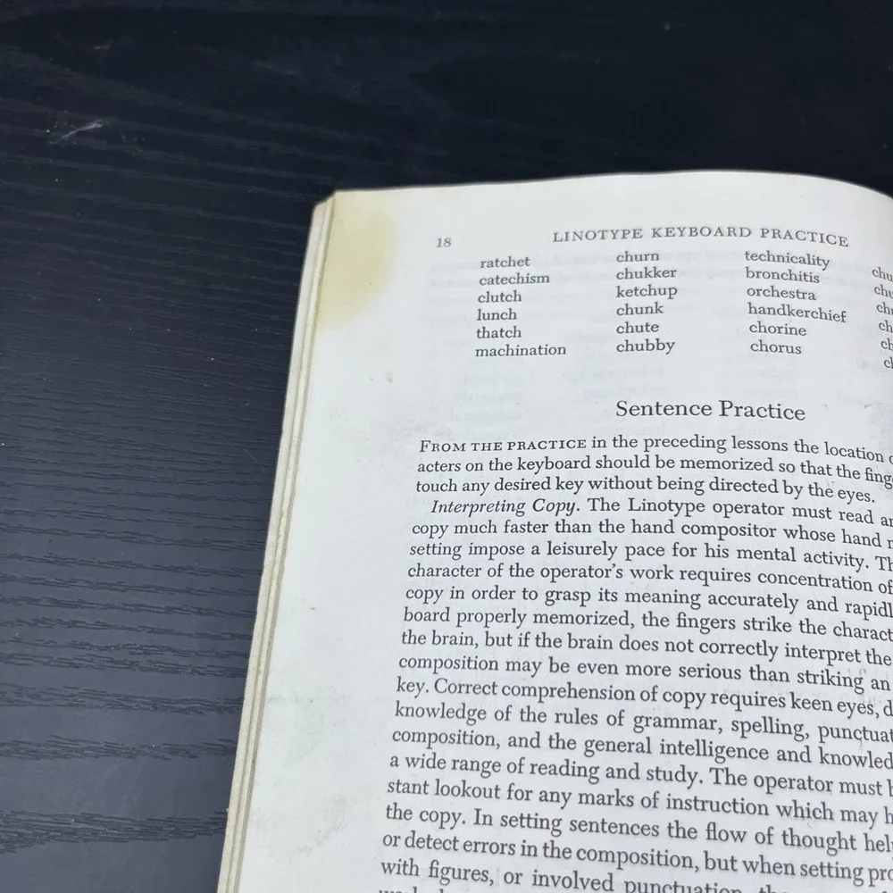 Linotype Keyboard Practice & Linotype‎ Life Extension Book Mergenthaler 1940